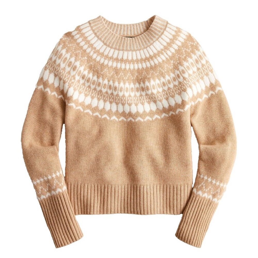 J. Crew Cashmere Fair Isle Crew Neck Sweater Sz XL